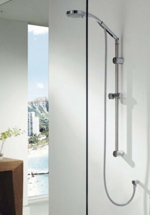 Slide rail shower kits